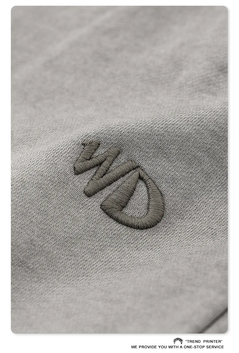 Amerikanischer Herren-Trainingsanzug aus 100 % gewaschener Baumwolle für den Sommer, lockere Passform, lässiges Sport-Sweatshirt, bestickte Schneeflocke, Retro-Kurzsets – Detail 10