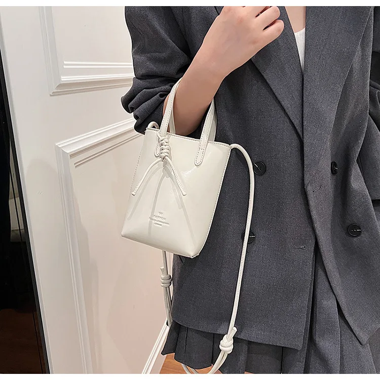 Mini PU Leather Crossbody Bag - Womens Korean Fashion Shoulder Handbag