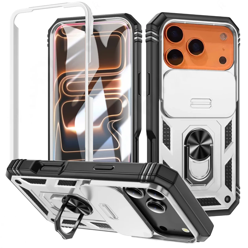 ตัวเลือกสินค้า เคสป้องกันทหาร 360 องศา หมุนได้ สำหรับ iPhone 17/16/15/14/13/12 Pro Max