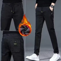2025 New Men Winter Snow Warm Plush Jeans Male Fleece Lined Thickened Denim Pants Comfortable Classic Casual Formal Trousers