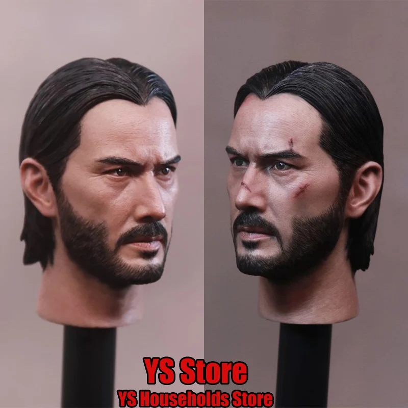 

TM015 1/6 Western Tough Guy Keanu Reeves Movie Role Delicate Head Sculpt Normal Battle Damage Edition Carving Model For 12“ Body