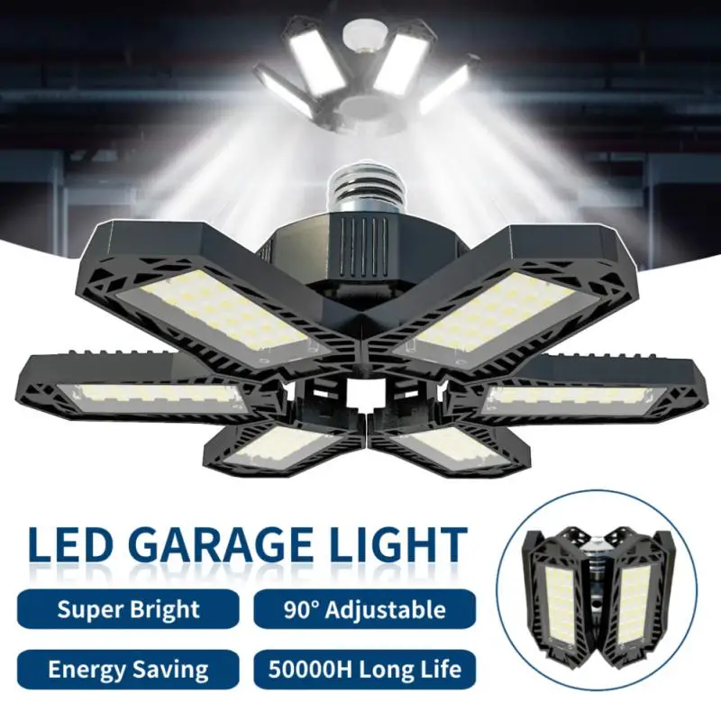 

Panels LED Garage Light Deformable Ceiling Light Adjustable Led Bulb E27/E26 LED Lights For Garage Workshop Storage Warehouse