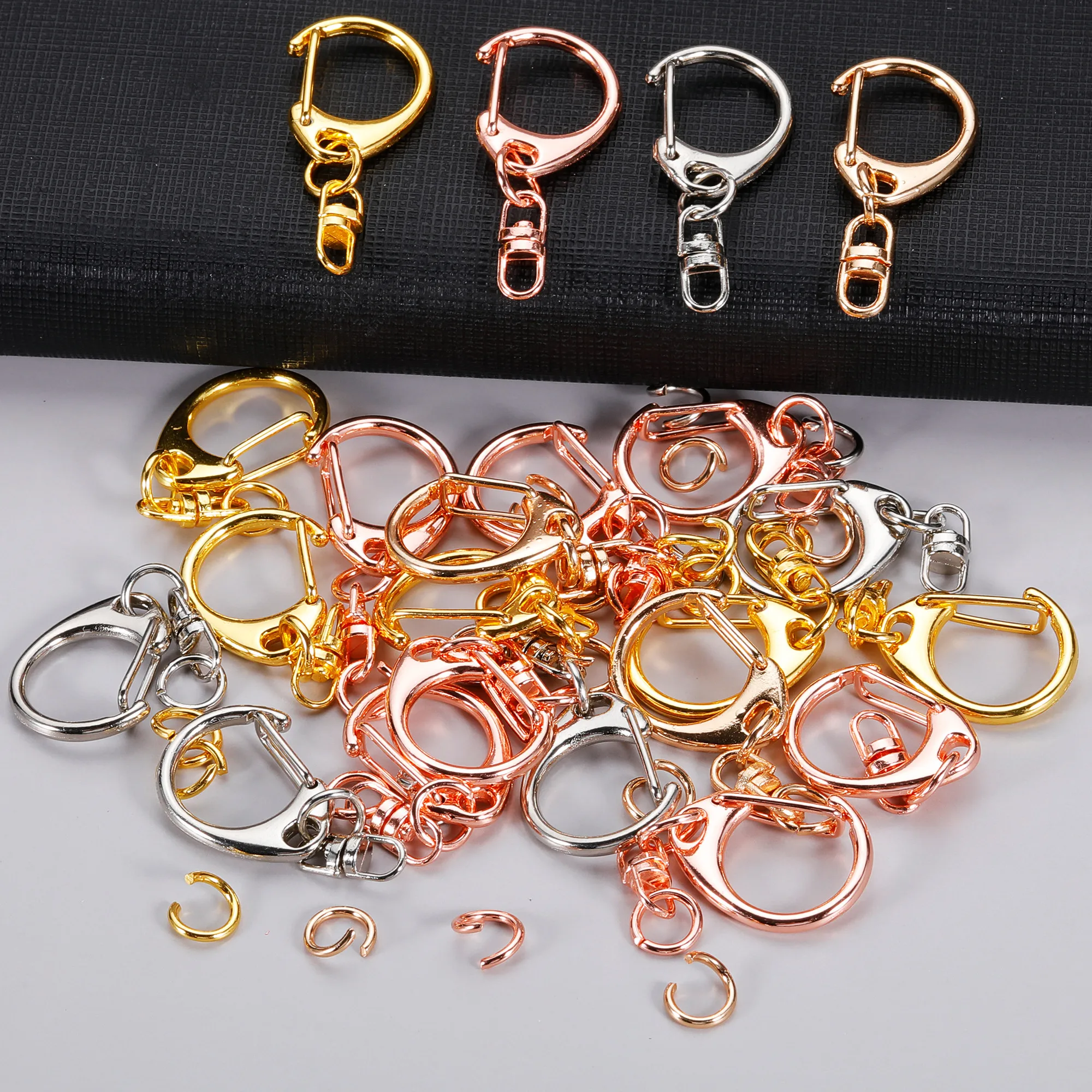 10pcs C 버클 회전 걸쇠 열쇠 고리 8 모양 키 체인 Sleutelhanger 반지 금속 후크 클립 작은 걸쇠 보석 만들기 도매