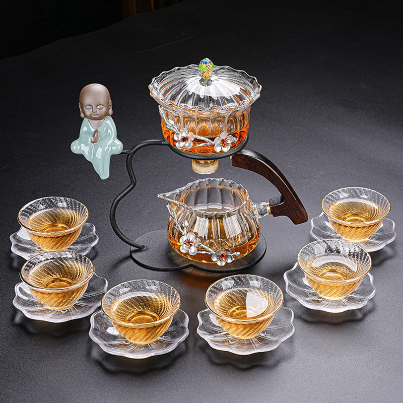 Glass Teapot Semiautomatic Tea Set Afternoontea Drinkware