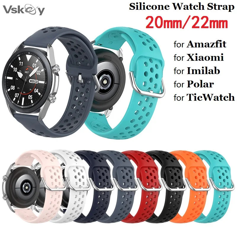 

50PCS Smart Watch Strap for Amazfit GTS Bip GTR 3/2 Xiaomi Haylou RS3 GST RS4 S1 LS05S Polar Ignite COROS Silicone Bracelet Band