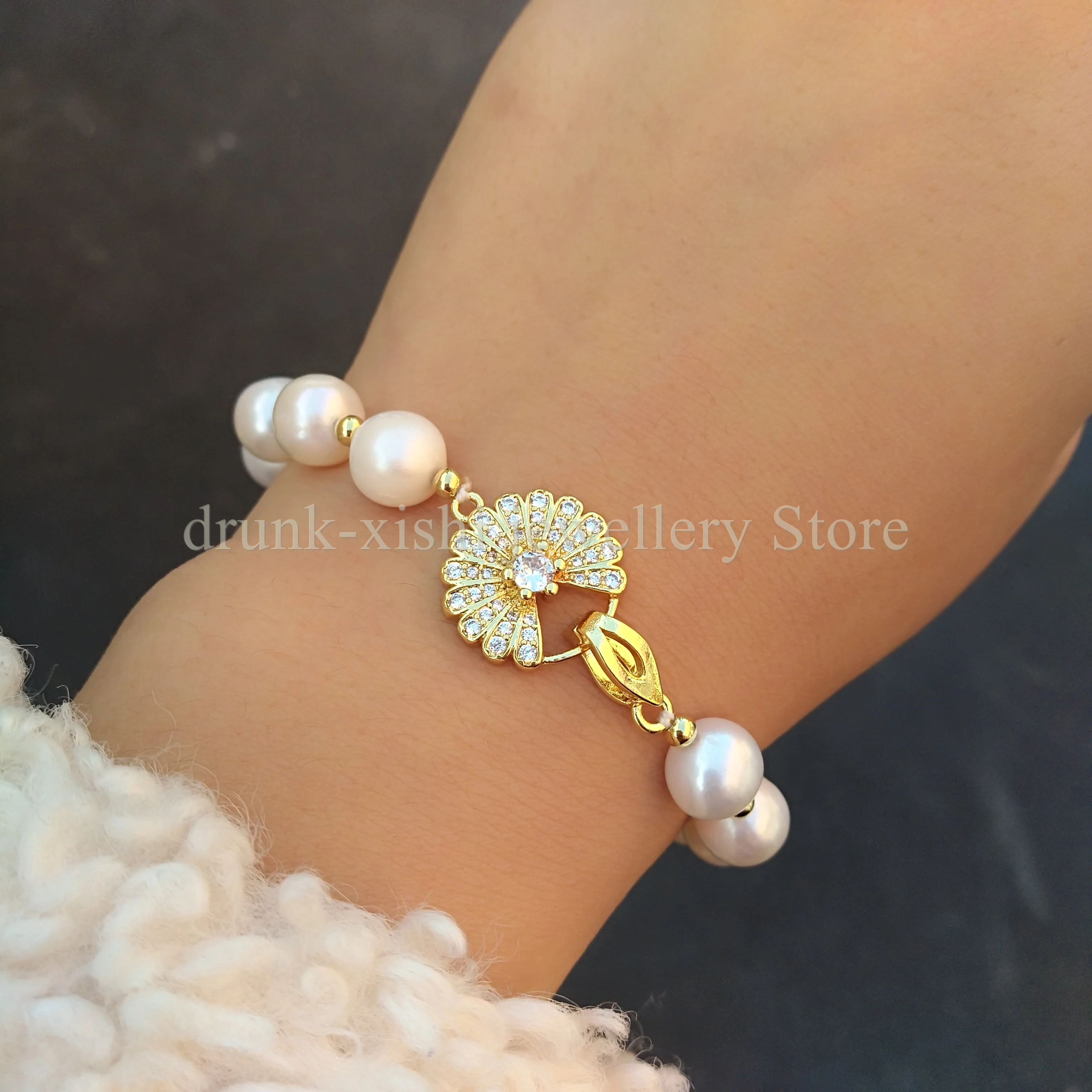 Freshwater Pearl Bracelet Mother of Pearl Bracelet 18K Gold Plated Shell  Pendant Adjustable Bracelet 6 8,3 Inch Gift Idea NONOSH - Etsy