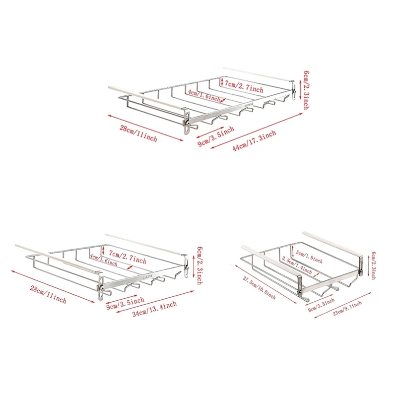 

Регулируемый органайзер для Винных Бокалов, подвесная металлическая стойка для Винных Бокалов, подставка для Винных Бокалов под шкаф, без сверления для бара