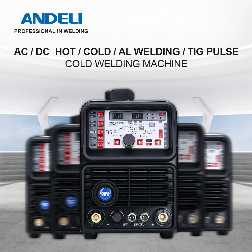 ANDEL TIG-250PLS 110V/220V Aluminum TIG Welding Machine AC DC Pulse Cold