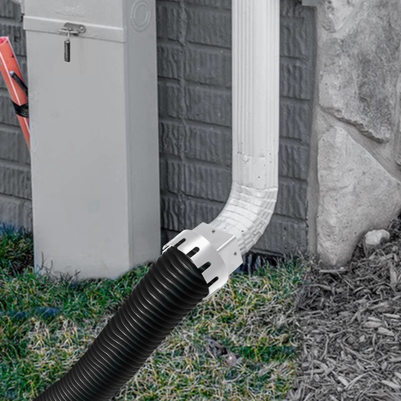 2 Pack Downspout Adaptor To Drain Pipe Roof Rain Gutter Downspout Extensions Universal Black