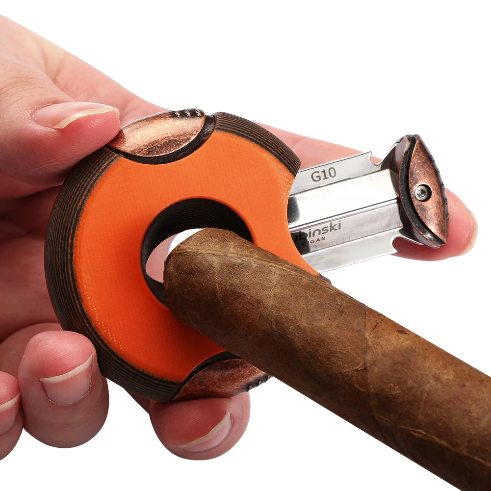 

LUBINSKI Round Cigar Cutter Luxury Sharp Guillotine Cigar Scissors Pocket Gadget Tobacco Knife Smoking Accessories Gift Box