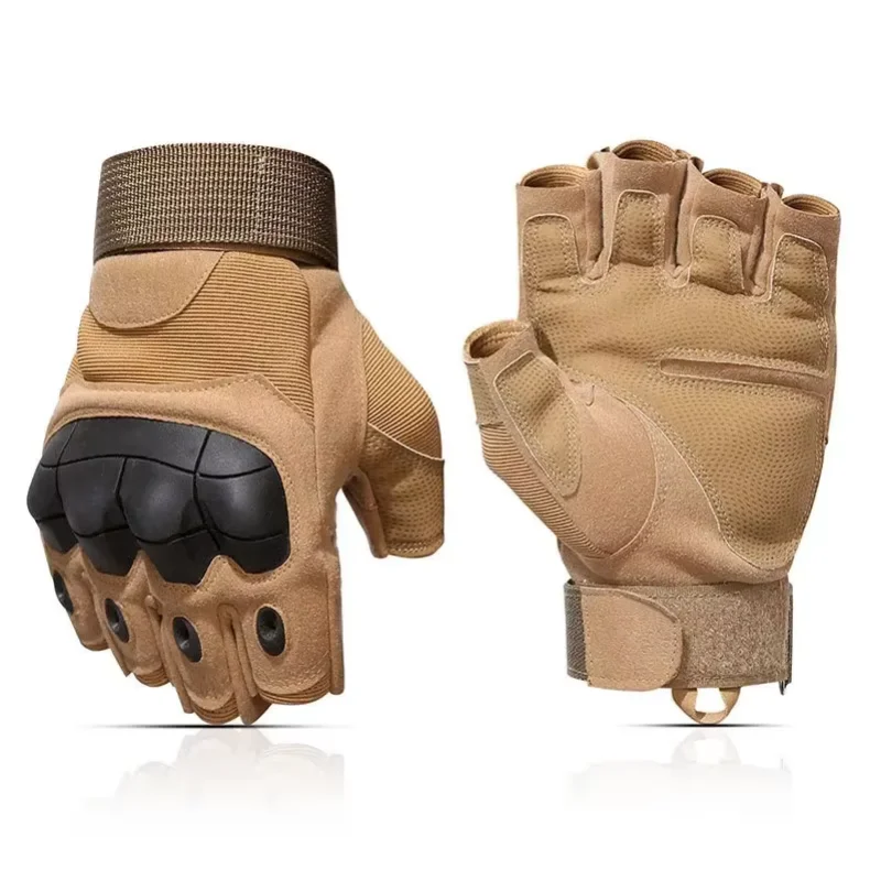 Fingerless gloves Outdoor Fingerless Gloves Hard Knuckle Paintball Airsoft Hunting Combat Riding Hiking
