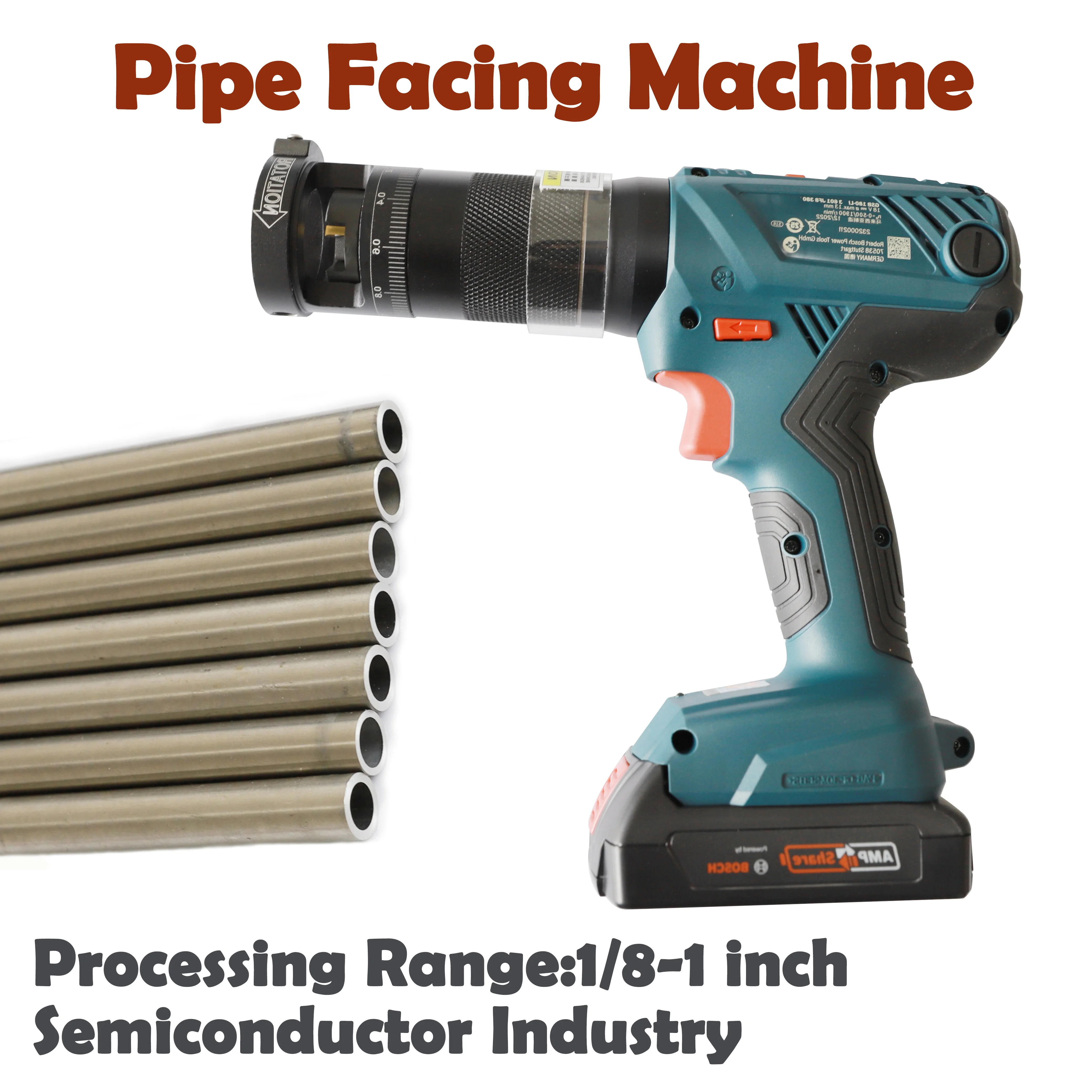 Pipe Squaring /Tube Facing Machine widely used in semiconductor industry suitable for thin-walled ss round pipe facing bevelling