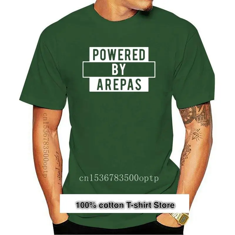 Camiseta Con Estampado De Humor Alimentato Da Arepas Para Hombre, Ropa Devitida De Argentina, Kawaii, Color Sólido, Antiarrugas