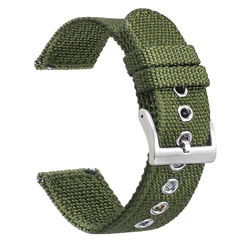 Nylon Canvas Sport Strap - Soft & Comfortable Quick Release Watchband Replacement - 20mm (Green)