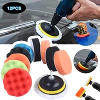 12pcs 3 Inch Polishing Drill Pad Kit Car Sponge Foam Buffing Polishing Machine Pad Set for Car Polishing Waxing Sealing Glaze 1