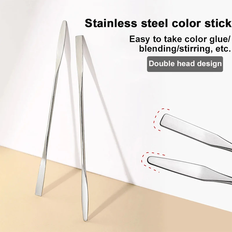 Acrylic Palette Spatula Rod Gel Foundation Eye shadow Mixing Cream Pigments Stainless Cosmetic Makeup Nail Art Manicure Tool makeup tools beauty supplies makeup mixing tool makeup mixing palette
