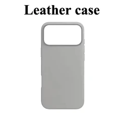 Premium Genuine Leather MagSafe Charging Case - Anti - Drop Cover - iPhone 15 Plus (Light Gray)