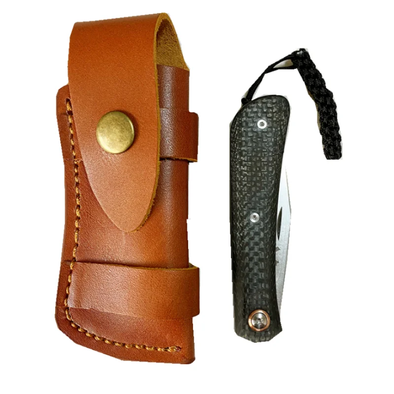 Sheath Knife Sleeve Small Straight Knife Scabbard Holster Outdoor Hunt Holster Carry Cowhide Scabbard Leather Sheath