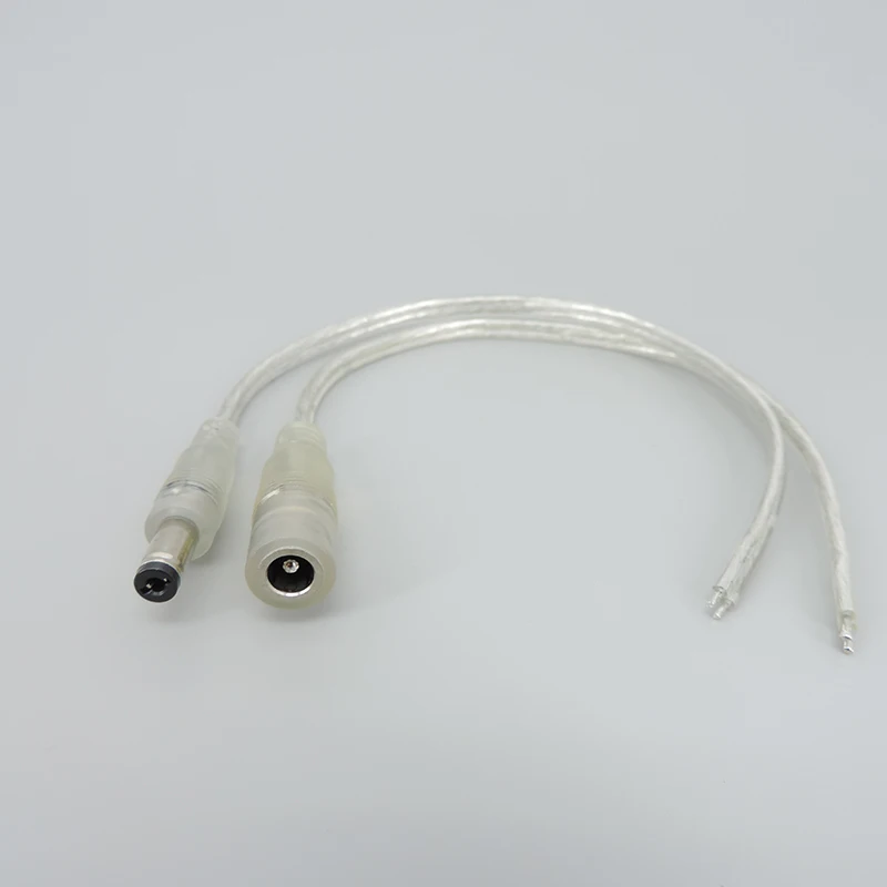 Adaptateur d'alimentation Wiee DC, 5 pièces, 20AWG 5A Transparent, femelle, mâle, câble en queue de over12 V, rallonge jack 0.2m