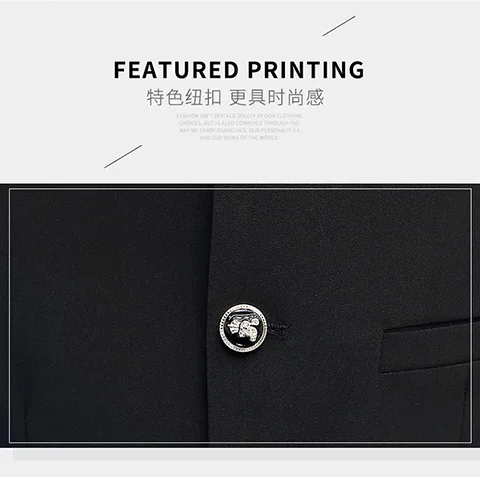Blazer Fashion Business einfarbig koreanischen Gentleman Stand Kragen Trend lässig Gentleman schlanke Hochzeit Arbeit Herren Blazer Jacke – Detail 4