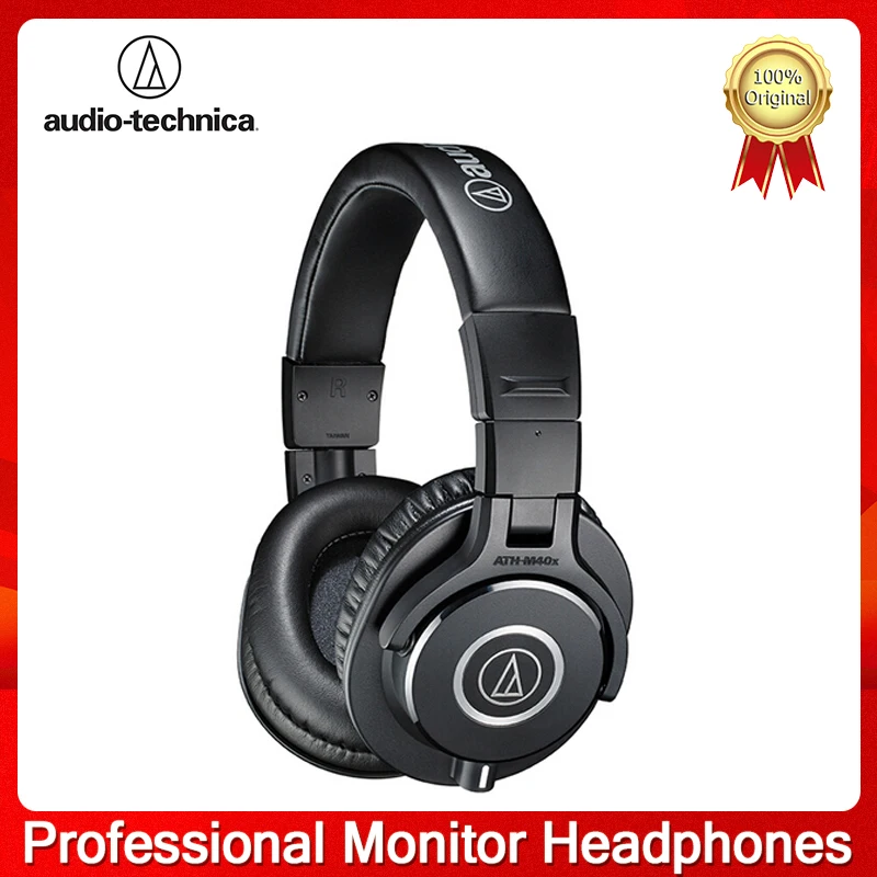 

Original Audio Technica ATH-M40x Professional Monitor Headphones Over-ear Headsets HiFi Foldable Earphones w/ Detachable Cables