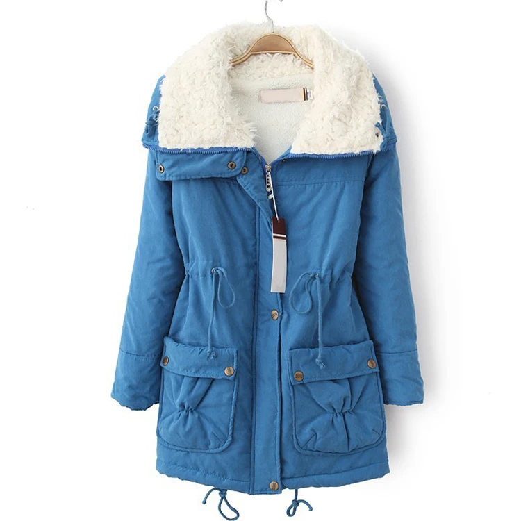 Fashion Elegant Cotton Coats Women Vintage Loose Oversized Coat Jacket Pocket Parka 2023 Warm Winter Casual Zipper Parkas Autumn