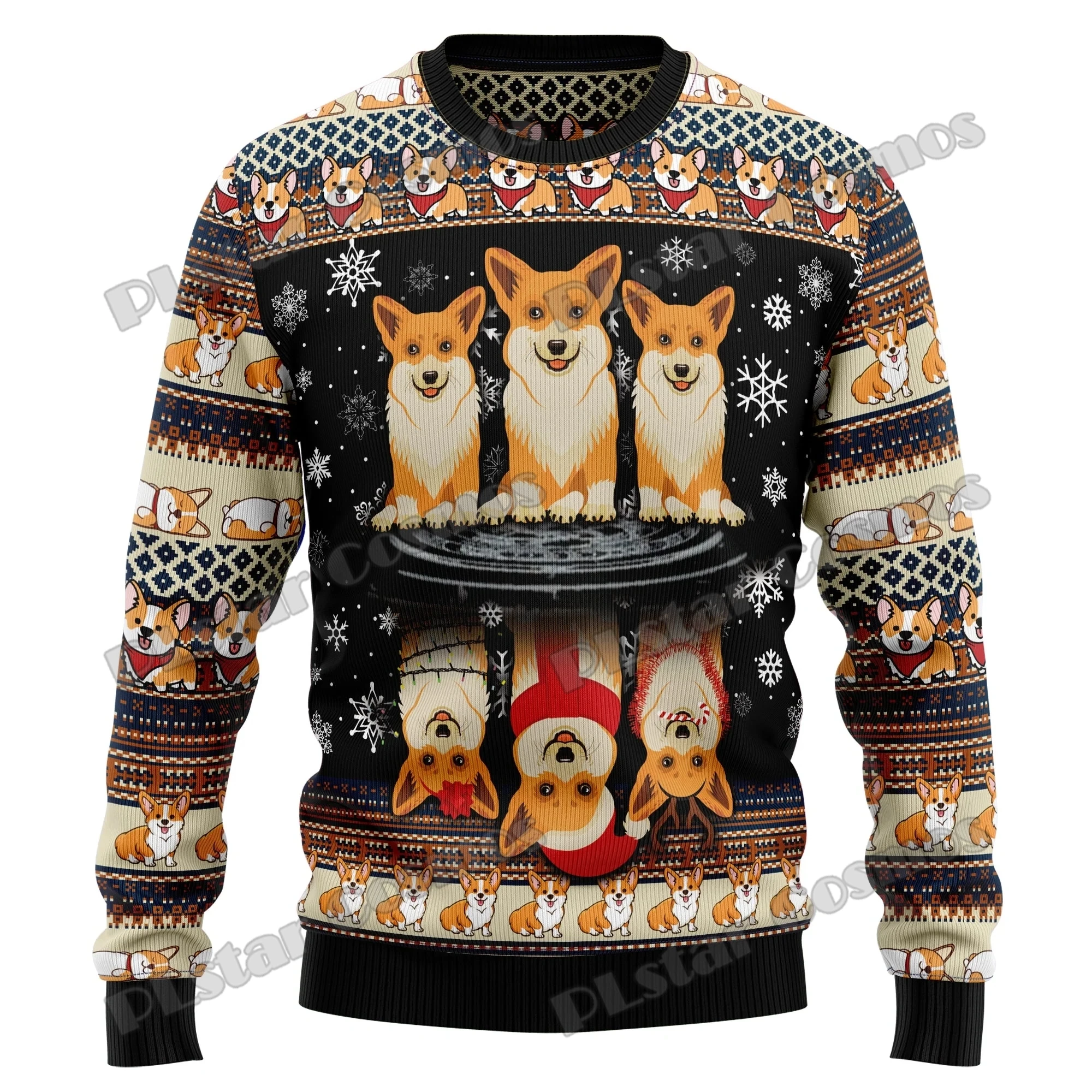 

PLstar Cosmos Pembroke Welsh Corgi 3D Printed Fashion Men's Ugly Christmas Sweater Winter Unisex Casual Knitwear Pullover MYY18