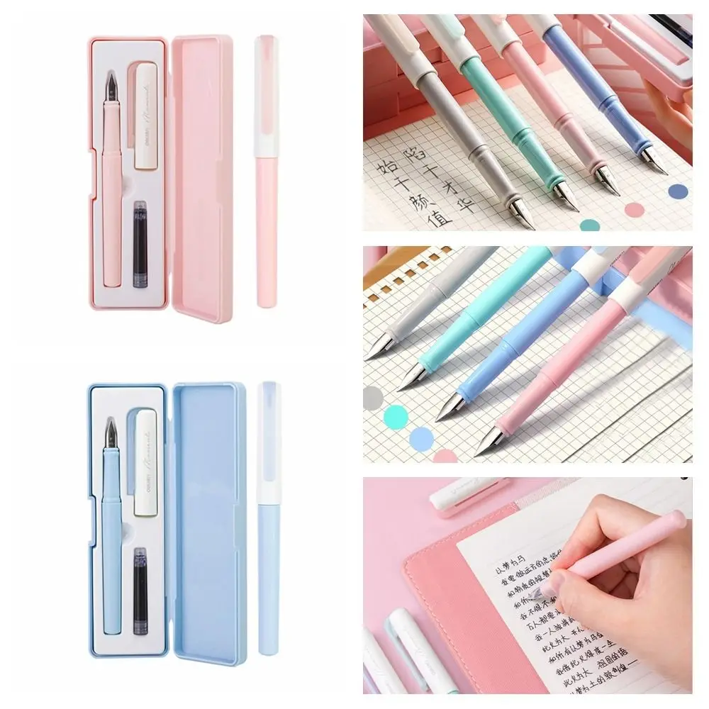 Replaceable Ink Boxed Fountain Pen Set 4 Color EF Pen Head Smoothly Writing Signature Pen 0.3-0.45mm Birthday Gifts Signing