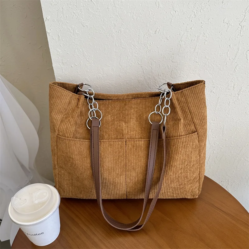 Popular Versatile Velvet Tote Shoulder Bag Large Capacity Women's Shoulder Bag Winter New Internet Celebrity Female Shoulder Bag