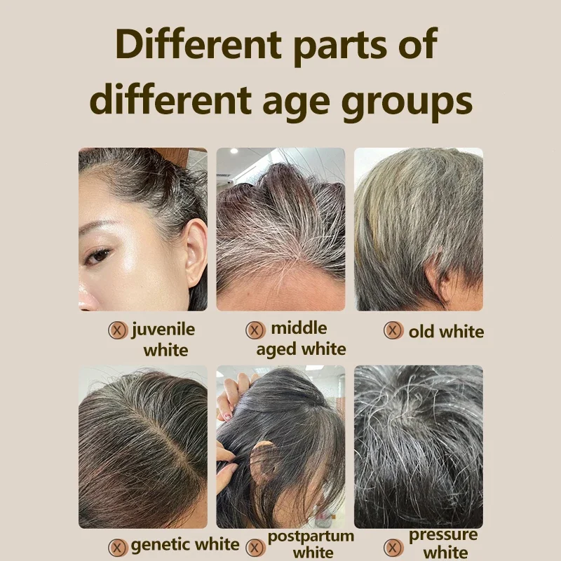 Natural Herbal Ganoderma Lucidum Black Hair Shampoo Permanent Effective White Turn Black Strengthen Hair Roots 520ml 5