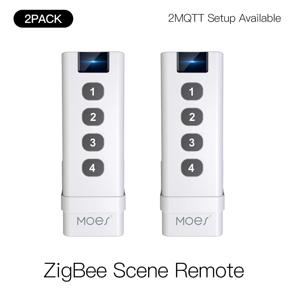 Moes Smart ZigBee Scene Switch 4 Gang Remote Hand-held Zigbee Hub Required No limit to Control for Smart Home Automation 