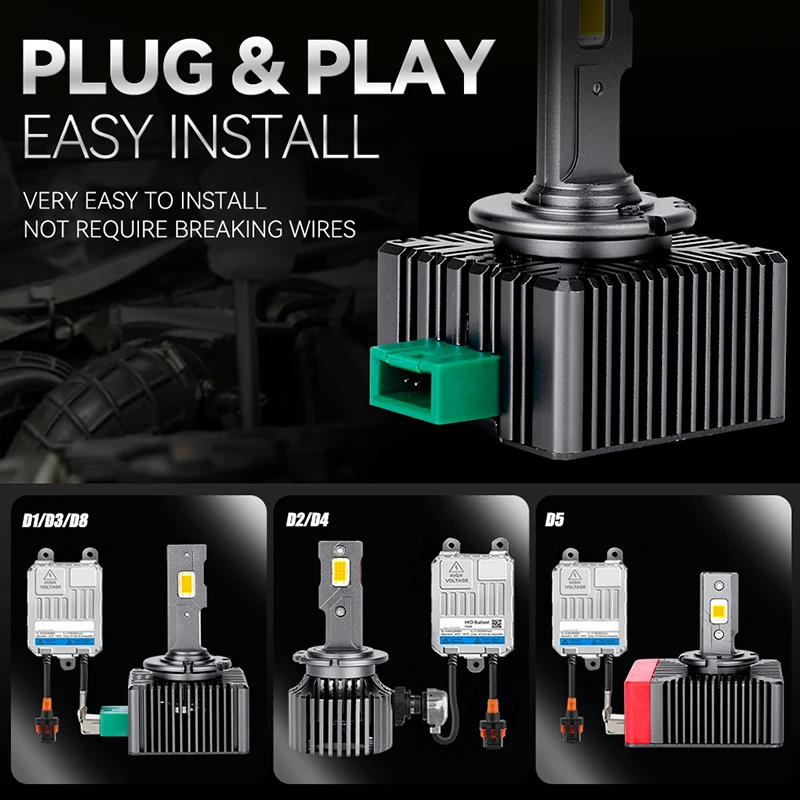Dualvision D1S D3S LED 헤드라이트 HID D3S D2S D4S D8S 30000LM 300W D1R D2R D3R D4 CANBUS Led 양면 CSP 칩 6000K 플러그 앤 플레이
