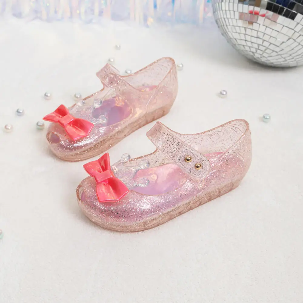 Girls Sandals Summer New Crystal Princess Shoes Anti-slip Breathable Fashion Children Sandals Beach Girls Shoes Cute Jelly Shoes 2