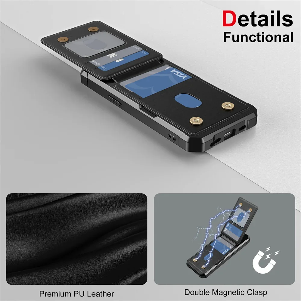 Enhanced Leather Wallet with Card Holder and Shockproof Phone Case Cover