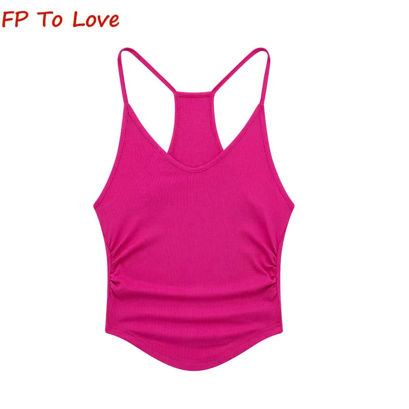 

Y2K 2023 летний Спайс для девочек стиль Холтер с открытой спиной Топ эластичный облегающий маленький Топ женская уличная одежда майка