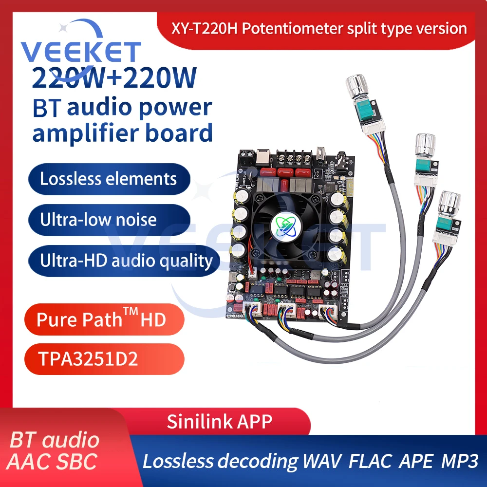 XY-T220H 220W*2 Fever Level Lossless BT Audio Amplifier Board