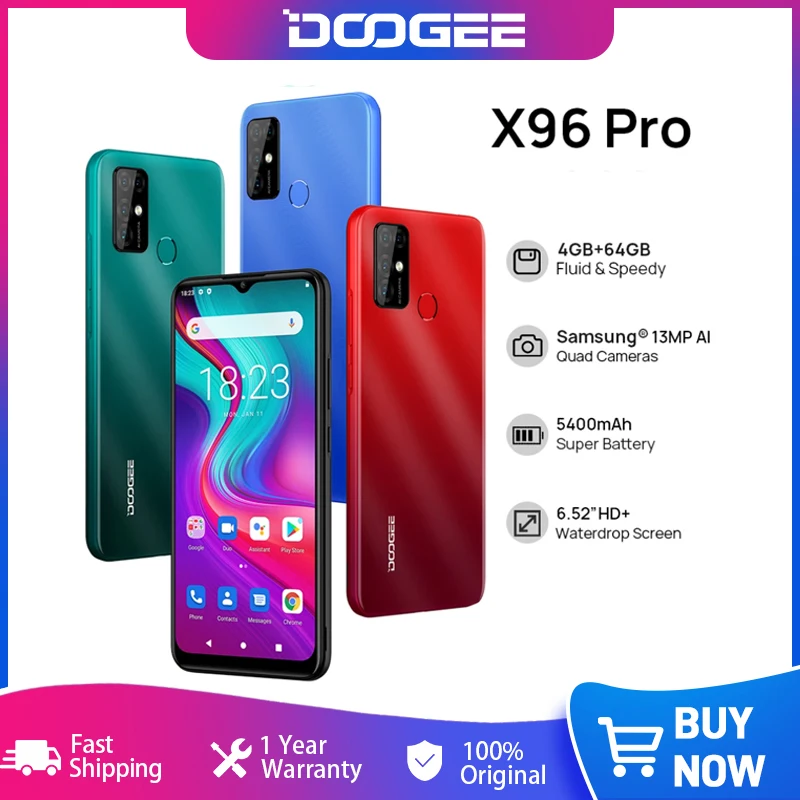 ClearanceDOOGEEX96ProSmartphone4GB64GB13MPQuadCamera