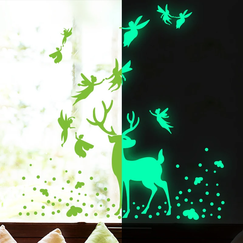 97Pcs Stars Elf Fawn Glow In The Dark Stickers Child Wall Home Decoration Anime Cartoon Bedroom Closets Fluorescent DIY Stickers