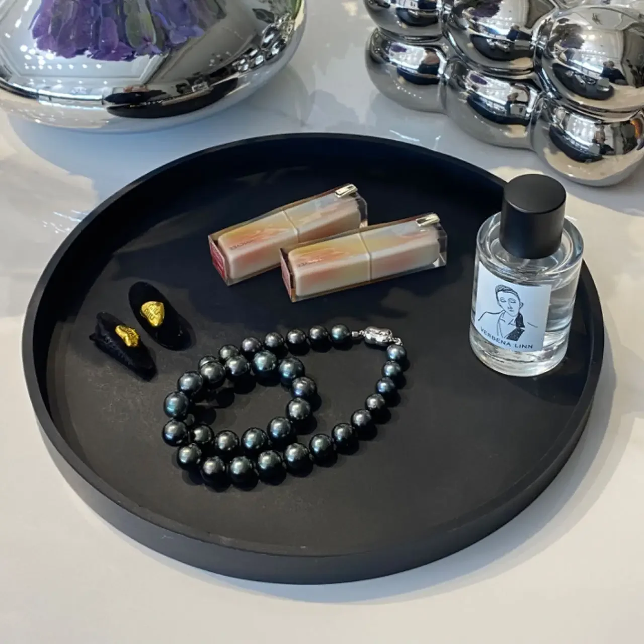 Round Bathroom Tray Decorative Dressing Table Tray Silicone Soap Rack Kitchen Countertop Storage Rack Coffee Table Decoration 3