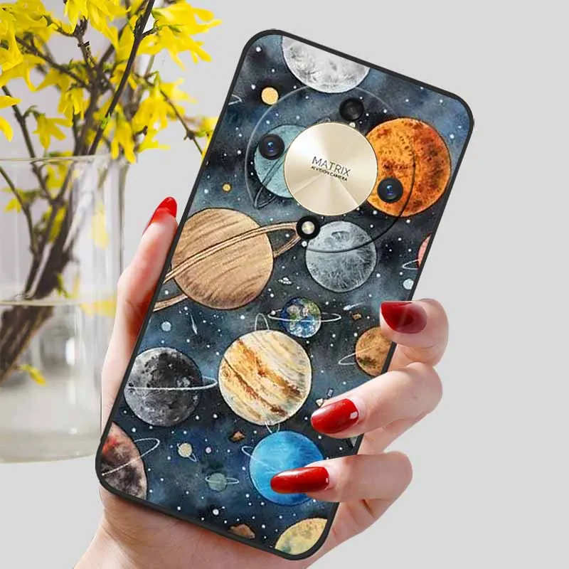Custodia Per Honor Magic 6 Lite 5G - Cover In Silicone Morbido TPU Antiurto, Nero, Ultra Sottile