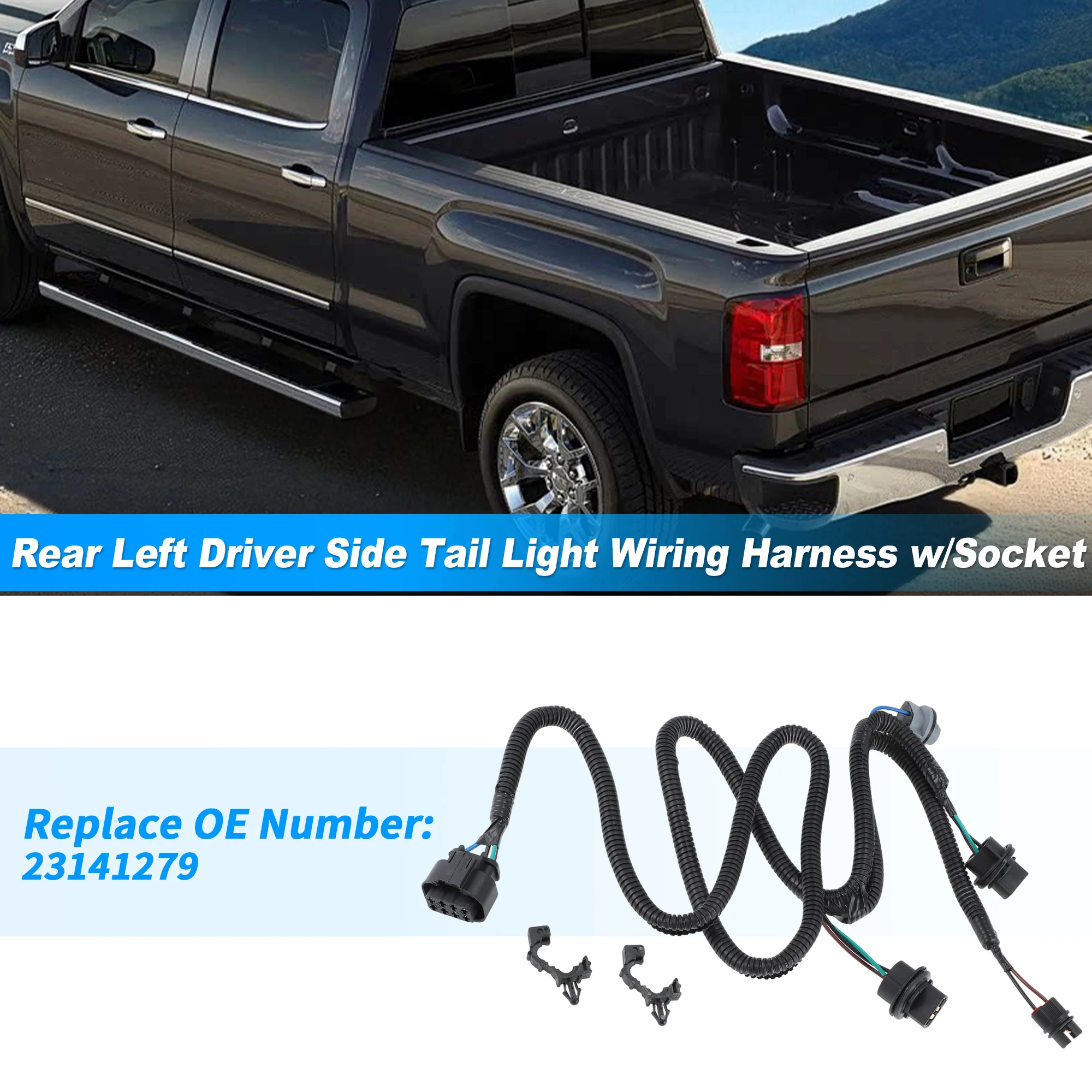 UXCELL 23141279 Kabelbaum für die linke Rücklichtbuchse für GMC Sierra 1500 2500 3500 – Detail 9
