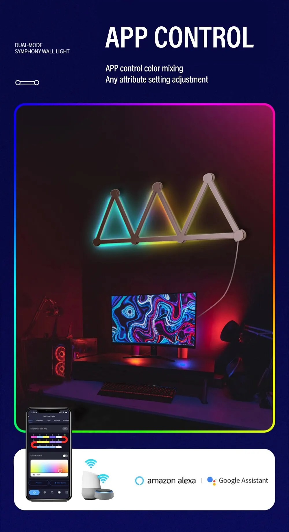 Luci LED Wi-Fi Barra Luminosa RGB Atmosfera APP Musica Ritmo Musica Re – LA  MAISON SMARTECH