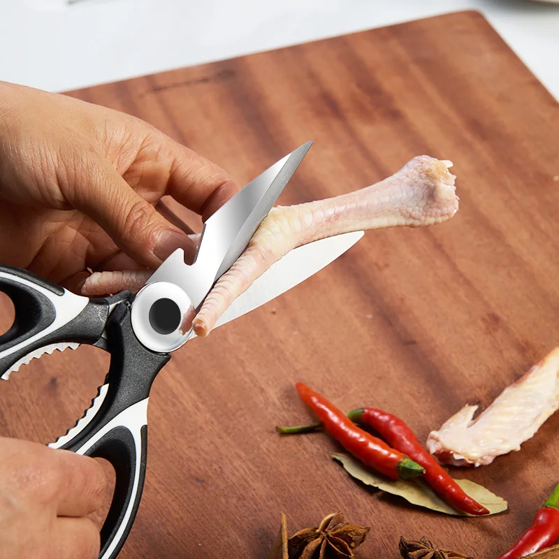 Multifunctional Kitchen Scissors Plastic Handle Stainless Steel Scissors  Kitchen Tijeras De Cocina Chicken Bone Scissors - AliExpress