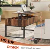 Lift Top Coffee Table for Living Room,Modern Wood Coffee Table with Storage,Hidden Compartment and Drawer for Apartment,Home, 4