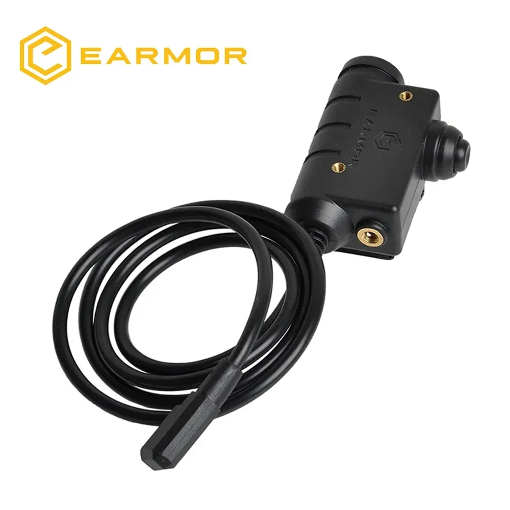 EARMOR Tactical PTT Tactical Headset Button activated push-to-talk PTT adapter M51 and AUX radio interface KENWOOD 4