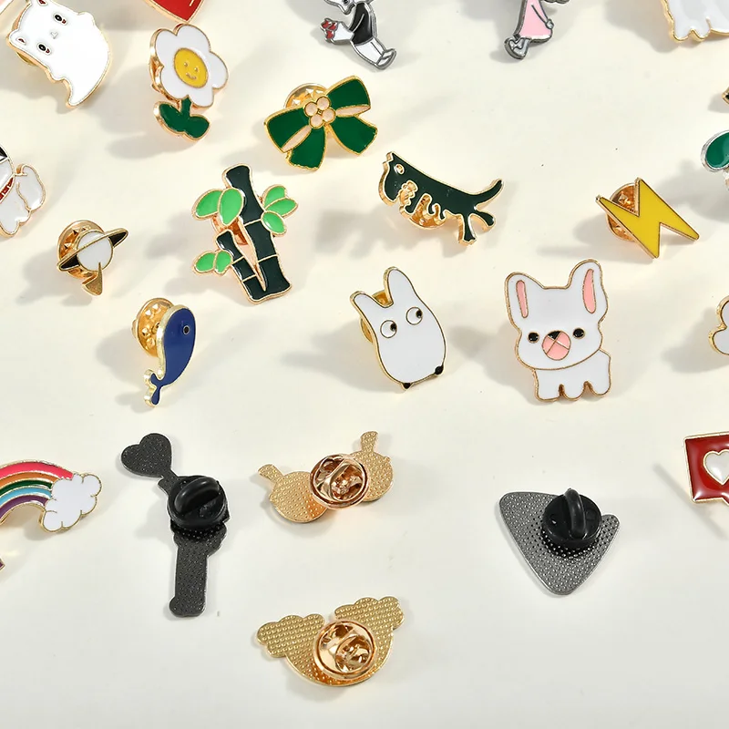 10-100PCS Enamel Badges Diversity Random Badges Personalized Metal Pins For Backpack Clothes Bag Hat Decor Jewelry Accessories
