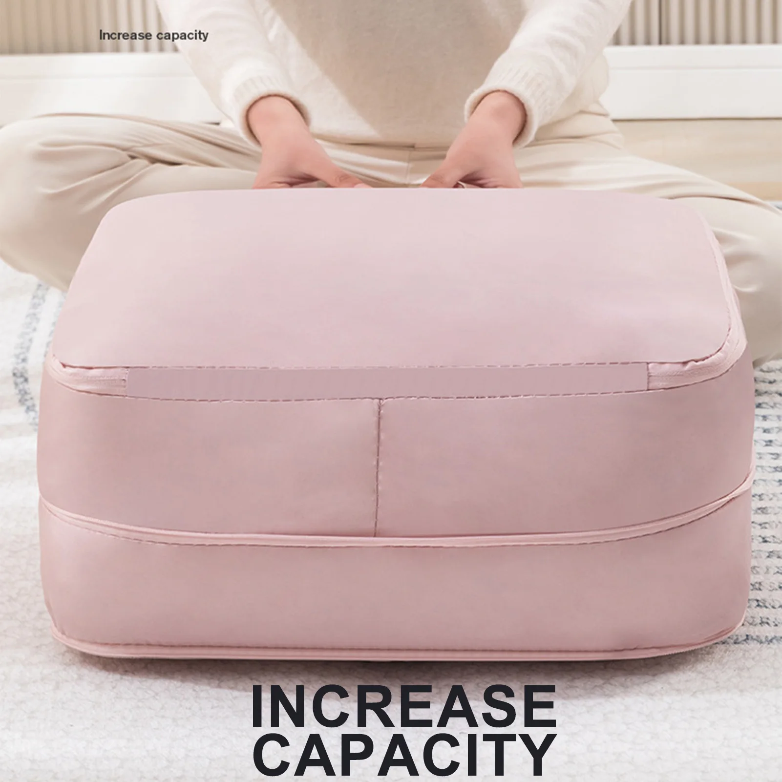 Closet Quilts Organizers and Storage Space Saving Comforters Storage Bag with Breathable Hole for Bedroom Closet Dorm 2