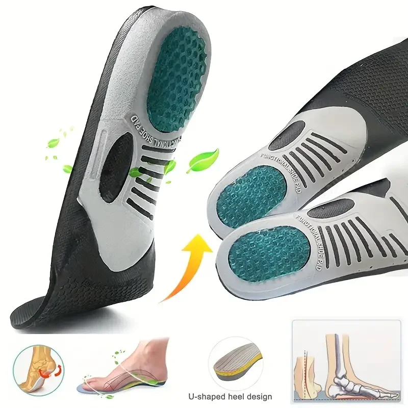 1 Pair Of Orthopedic Insoles, Comfortable Absorb Sweat Shoes Pad Lightweight Inflatable Design For Sports Hiking, Climbing, Work