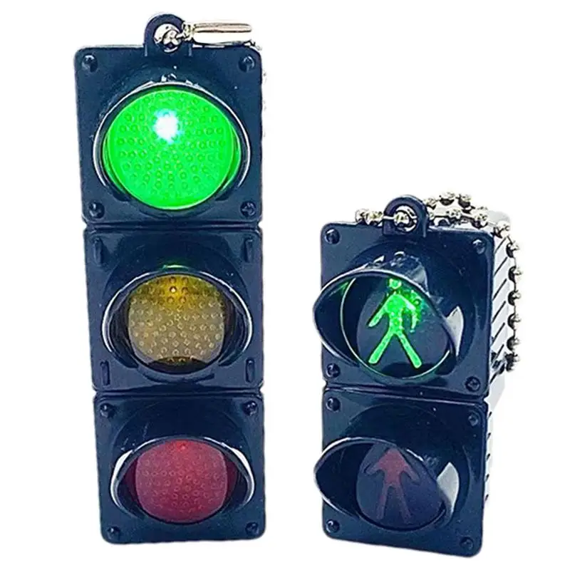 Traffic Light Model Keychain For Car Keyring Key Holder With Led Lighting Traffic Light Key Chain LED Pedestrian Light Keychain