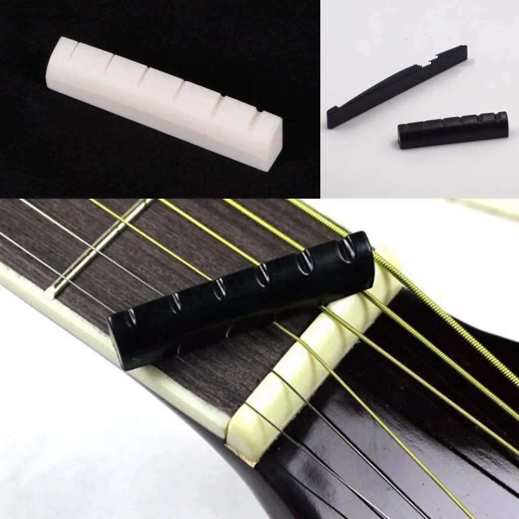 2019 New Buffalo Bone Ivory Upper Guitar Bridge Nut Saddle For 6 String Acoustic Guitar Music Instrument Replacement Spare Part